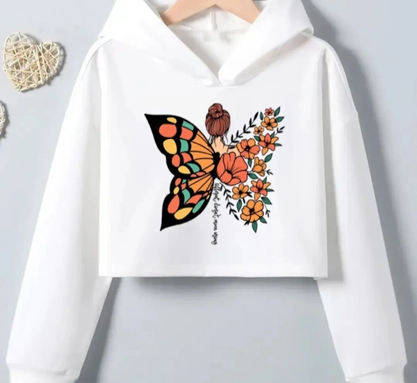 BQF-WHITE PRINTED HOODIE FOR WOMEN - XL, Rose Hart