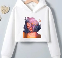 BQF-WHITE PRINTED HOODIE FOR WOMEN - XL, Rose Hart