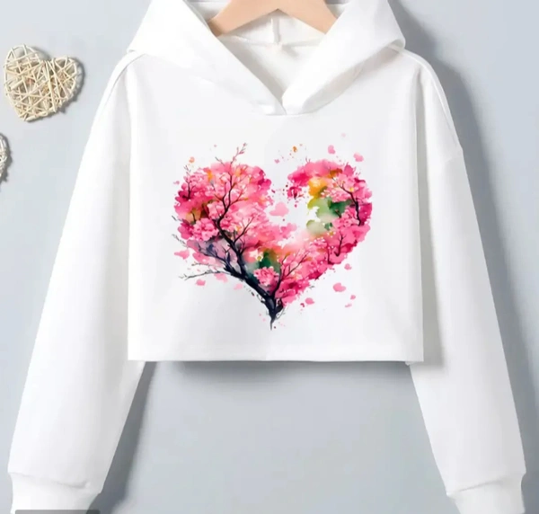 BQF-WHITE PRINTED HOODIE FOR WOMEN - 2XL, Rose Hart