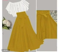 Stylish Georgette Solid Co-ord Dress For Women - M, Green