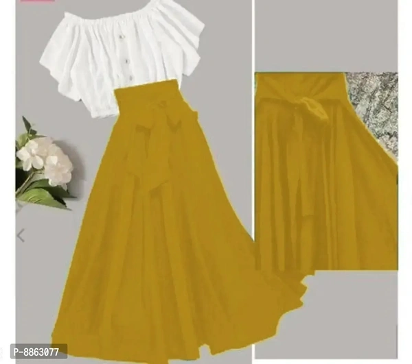 Stylish Georgette Solid Co-ord Dress For Women - S, Black