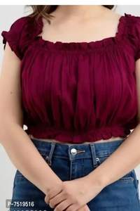 Casual Self Design Women Top - M, Brown