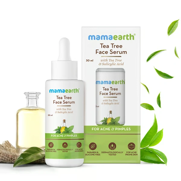 Mama Earth Tea Tree Face Serum for Acne and Pimples - 30 ml Prevents Acne Breakouts |Controls Sebum Production