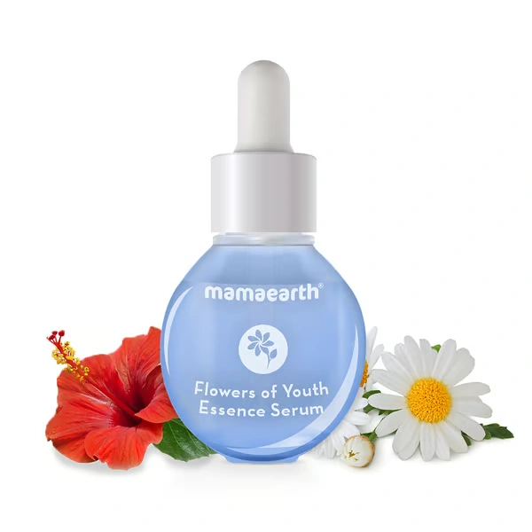 Mama Earth Flowers of Youth Essence Serum with Hyaluronic Acid & Hibiscus for Youthful Skin – 30 ml