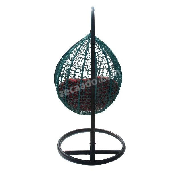 Zecado Aqua outdoor & indoor swing chair in Turquoise & Black with Red Cushion - Turquise