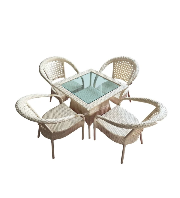 Zecado Atlas 4 Seater Patio Coffee Table Off-White Corduroy Finish - Off-White