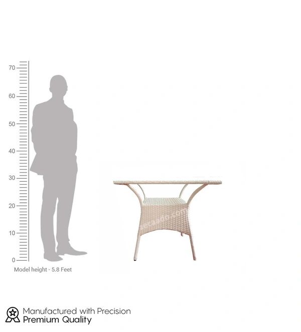 Zecado Atlas 4 Seater Patio Coffee Table Off-White Corduroy Finish - Off-White