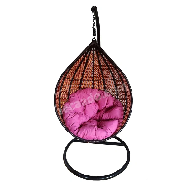 Zecado Bucket Swing Chair for Garden & Outdoor in Multi Colors with Pink Cushion - Pink