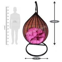 Zecado Bucket Swing Chair for Garden & Outdoor in Multi Colors with Pink Cushion - Pink