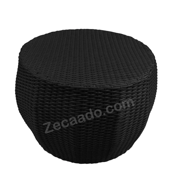 Zecado Fortune 2 Seater Outdoor Patio Set in Black Corduroy Finish with Orange Cushion - Black, Orange