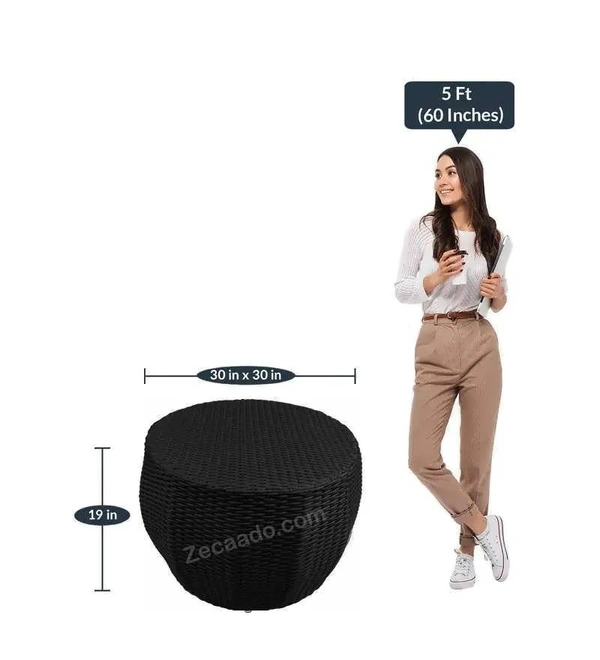 Zecado Fortune 2 Seater Outdoor Patio Set in Black Corduroy Finish with Orange Cushion - Black, Orange