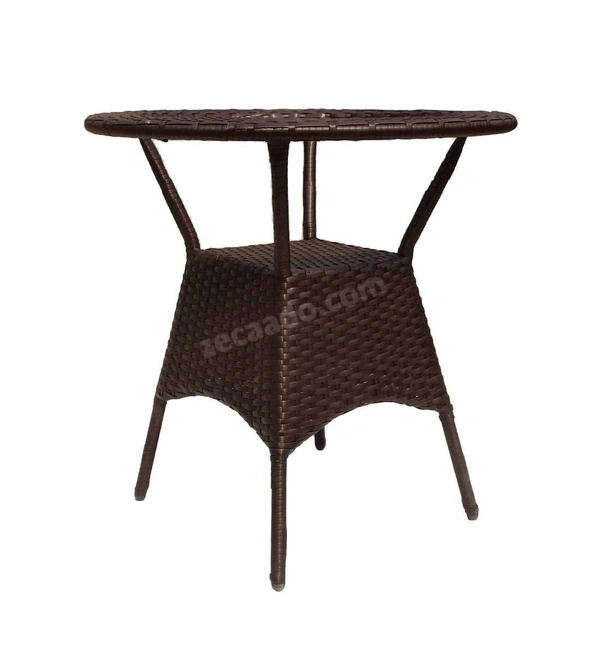 Zecado Joyous 4 Seater Patio Coffee Table with Orange Cushions in Brown Corduroy Finish - Brown