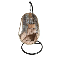 Zecado Nike Garden swing chair in Brown & Fawn with Fawn Sofa Cushion - Brown