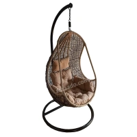 Zecado Nike Garden swing chair in Brown & Fawn with Fawn Sofa Cushion - Brown