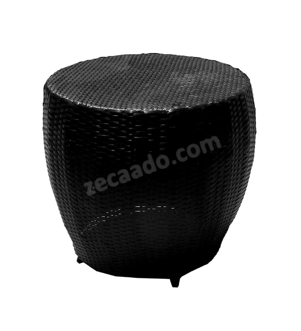 Zecado Ovate 4 Seater Patio Coffee Table with Orange Cushions in Black Corduroy Finish - Black, Orange