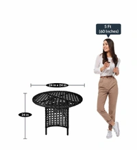 Zecado Pavillion 2 Seater Cofee chair Set in Black Corduroy Finish with Off-White Cushions - Black, Off-White