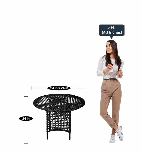 Zecado Pavillion 2 Seater Cofee chair Set in Black Corduroy Finish with Off-White Cushions - Black, Off-White