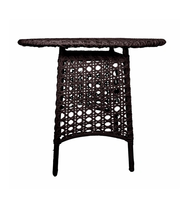 Zecado Pavillion 4 Seater Cofee chair Set in Brown Corduroy Finish with Off-White Cushions - Brown, Off-White