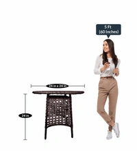 Zecado Pavillion 4 Seater Cofee chair Set in Brown Corduroy Finish with Off-White Cushions - Brown, Off-White