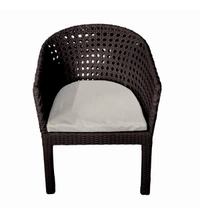 Zecado Pavillion 4 Seater Cofee chair Set in Brown Corduroy Finish with Off-White Cushions - Brown, Off-White