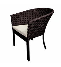 Zecado Pavillion 4 Seater Cofee chair Set in Brown Corduroy Finish with Off-White Cushions - Brown, Off-White