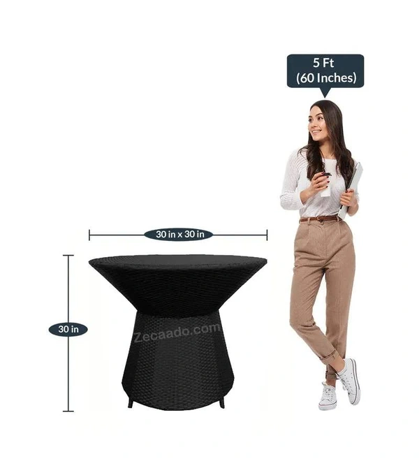 Zecado Posiedon 4 Seater Patio Coffee Table Set in Black Corduroy Finish with Yellow Cushion - Black, Yellow