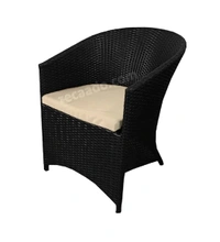 Zecado Posiedon 4 Seater Patio Coffee Table Set in Black Corduroy Finish with Off-White Cushion - Black, Off-White