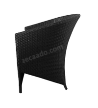 Zecado Posiedon 4 Seater Patio Coffee Table Set in Black Corduroy Finish with Off-White Cushion - Black, Off-White