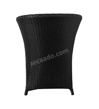 Zecado Posiedon 4 Seater Patio Coffee Table Set in Black Corduroy Finish with Off-White Cushion - Black, Off-White