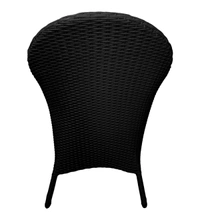 Zecado Pristine 4 Seater Wicker Lawn Chair Set in Black Corduroy Finish with Off-White Cushions - Black, Off-White