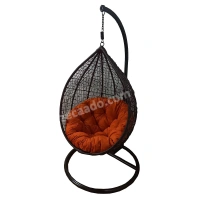 Zecado Spider Swing Chair for Garden & Outdoor in Brown with Orange Cushion - Brown