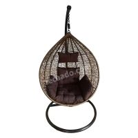 Zecado Spider Swing Chair for Garden & Outdoor in Gold with Brown Sofa Cushion - Golden