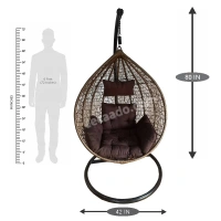 Zecado Spider Swing Chair for Garden & Outdoor in Gold with Brown Sofa Cushion - Golden