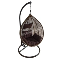 Zecado Spider Swing Chair for Garden & Outdoor in Gold with Brown Sofa Cushion - Golden