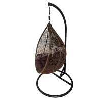 Zecado Spider Swing Chair for Garden & Outdoor in Gold with Brown Sofa Cushion - Golden