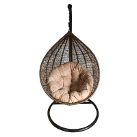 Zecado Spider Swing Chair for Garden & Outdoor in Gold with Fawn Cushion - Camel