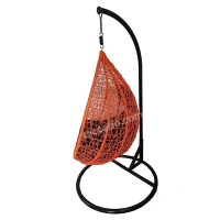 Zecado Spider swing chair for Garden & Outdoor in Orange with Brown Sofa Cushion - Orange