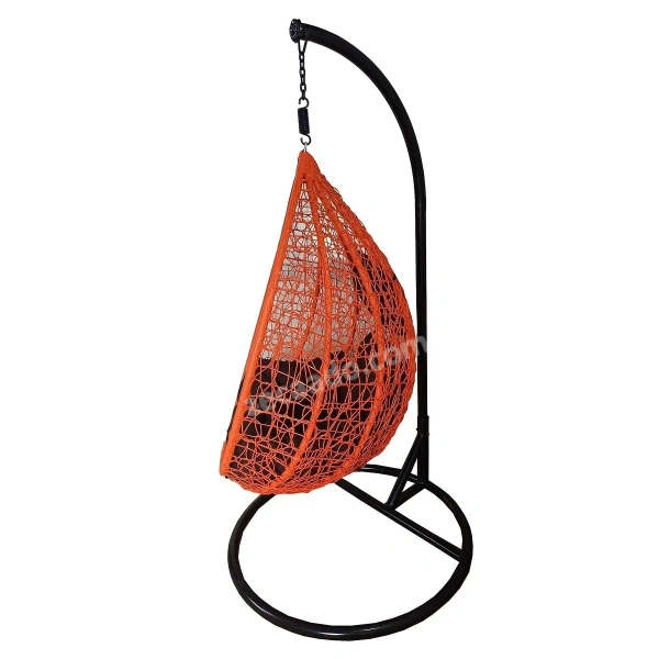 Zecado Spider swing chair for Garden & Outdoor in Orange with Brown Sofa Cushion - Orange