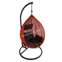 Zecado Spider swing chair for Garden & Outdoor in Orange with Brown Sofa Cushion - Orange