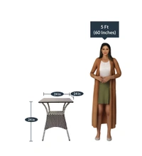 Zecado Tuffy 2 Seater Patio Coffee Table Set In Off-White Corduroy Finish - Brown & White