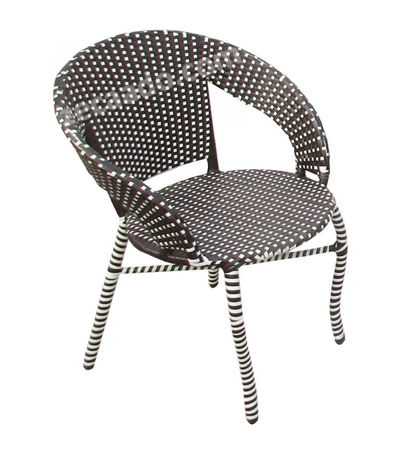 Zecado Tuffy 2 Seater Patio Coffee Table Set In Off-White Corduroy Finish - Brown & White