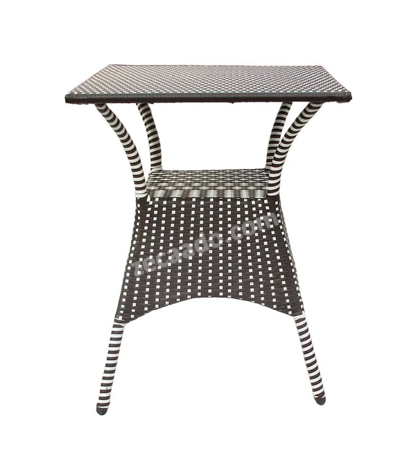 Zecado Tuffy 2 Seater Patio Coffee Table Set In Off-White Corduroy Finish - Brown & White