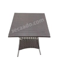 Zecado Tuffy 2 Seater Patio Coffee Table Set In Off-White Corduroy Finish - Brown & White