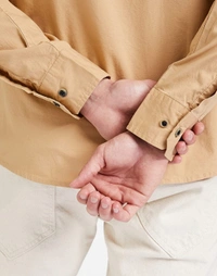 Beige Full Sleeves Shirt - Beige, S