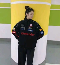 Mercedes Vintage Jacket - Black + Red, M