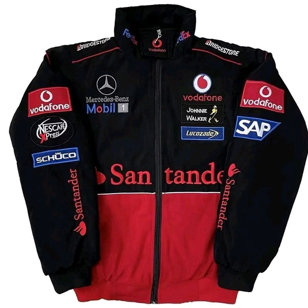 Mercedes Vintage Jacket - Black + Red, L