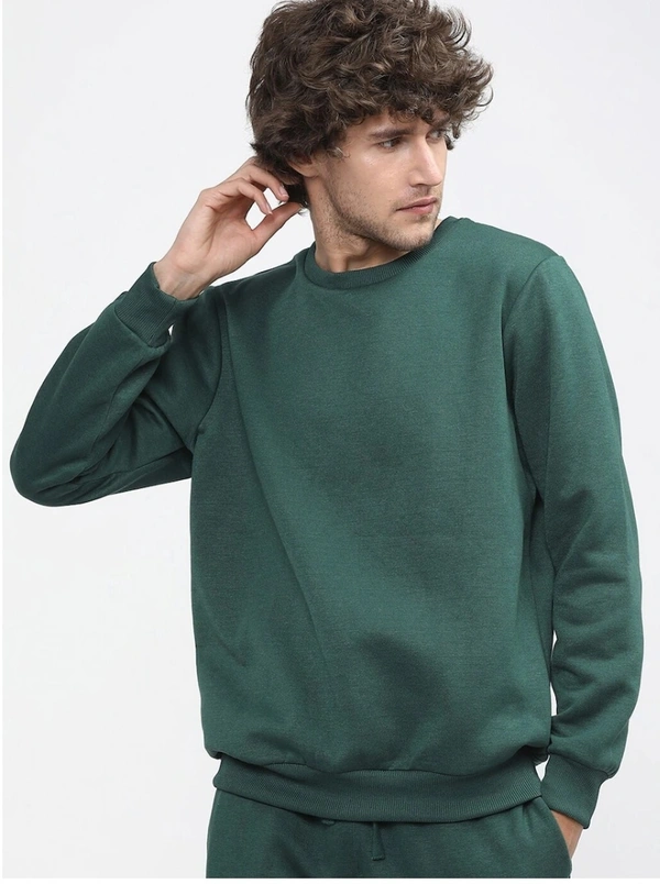 Solid Sweatshirt - Green - M