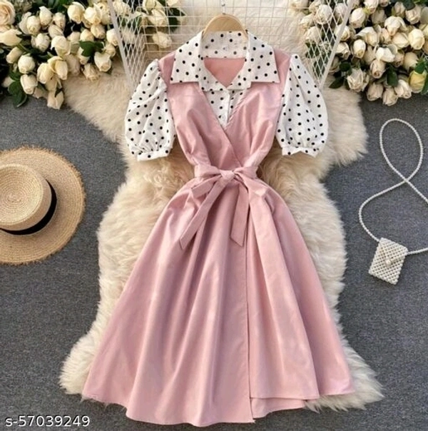 Stylish Dress - s,m, onion color