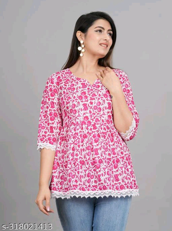 YSS Women's Rayon Party Wear Hope Top - Magenta / Fuchsia, L