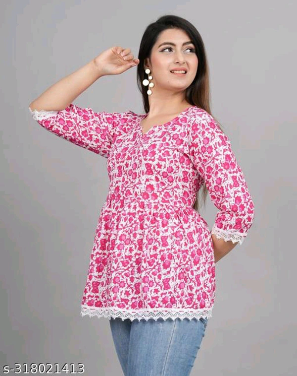 YSS Women's Rayon Party Wear Hope Top - Magenta / Fuchsia, L